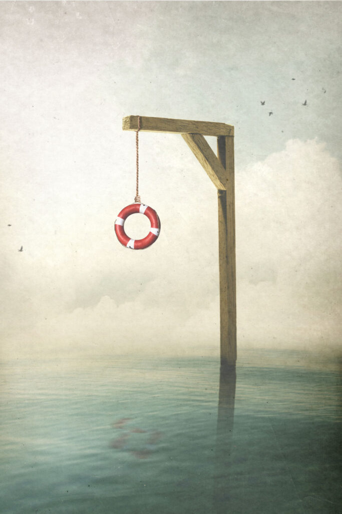 Lifesaver suspended too high over an ocean to illustrate Letter to Alex Berenson on World Ivermectin Day